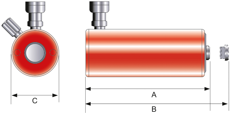 Hydraulik-Zylinder einfachwirkend STANDARD, 25 t, 25 mm